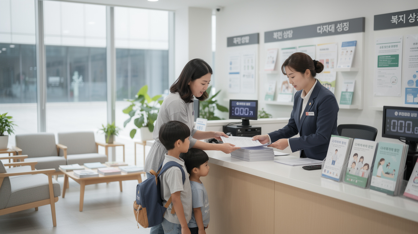 다자녀 혜택 신청방법 – 오프라인 주민센터 방문 절차